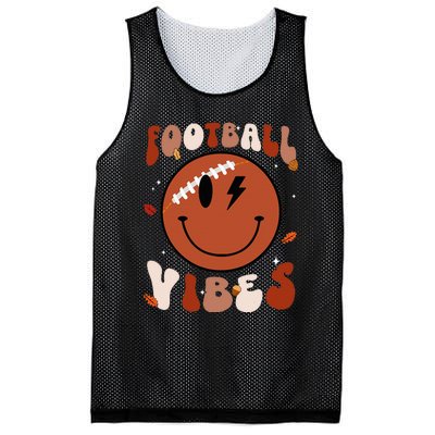 Smile Face Football Vibes Tis The Season Fall Thanksgiving Mesh Reversible Basketball Jersey Tank