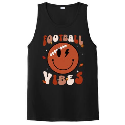 Smile Face Football Vibes Tis The Season Fall Thanksgiving PosiCharge Competitor Tank