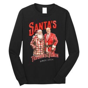 SantaS Favorite Felon Since 2024 Christmas Xmas Funny Trump Long Sleeve Shirt