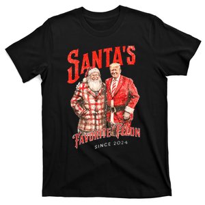 SantaS Favorite Felon Since 2024 Christmas Xmas Funny Trump T-Shirt