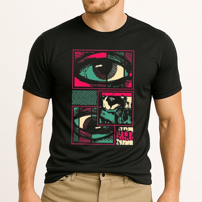 Soulisfree Facial Fragments Eye Surreal Psychedelic Art Cooling Performance Crew T-Shirt