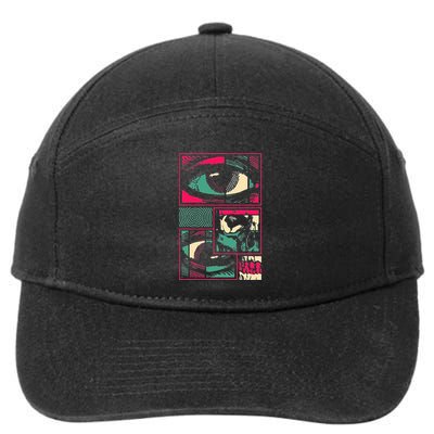 Soulisfree Facial Fragments Eye Surreal Psychedelic Art 7-Panel Snapback Hat