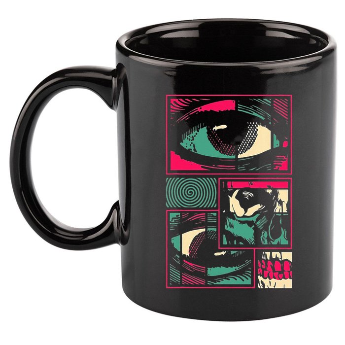 Soulisfree Facial Fragments Eye Surreal Psychedelic Art 11oz C Handle Ceramic Mug