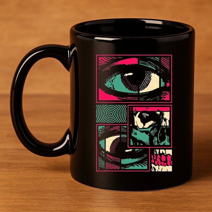 Soulisfree Facial Fragments Eye Surreal Psychedelic Art 11oz C Handle Ceramic Mug