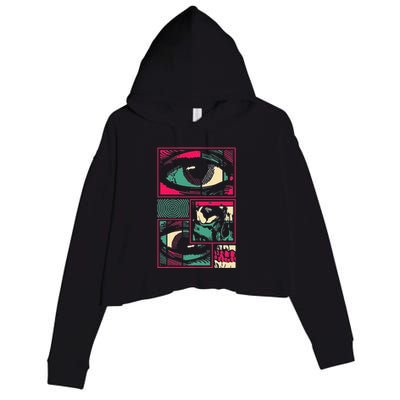 Soulisfree Facial Fragments Eye Surreal Psychedelic Art Crop Fleece Hoodie