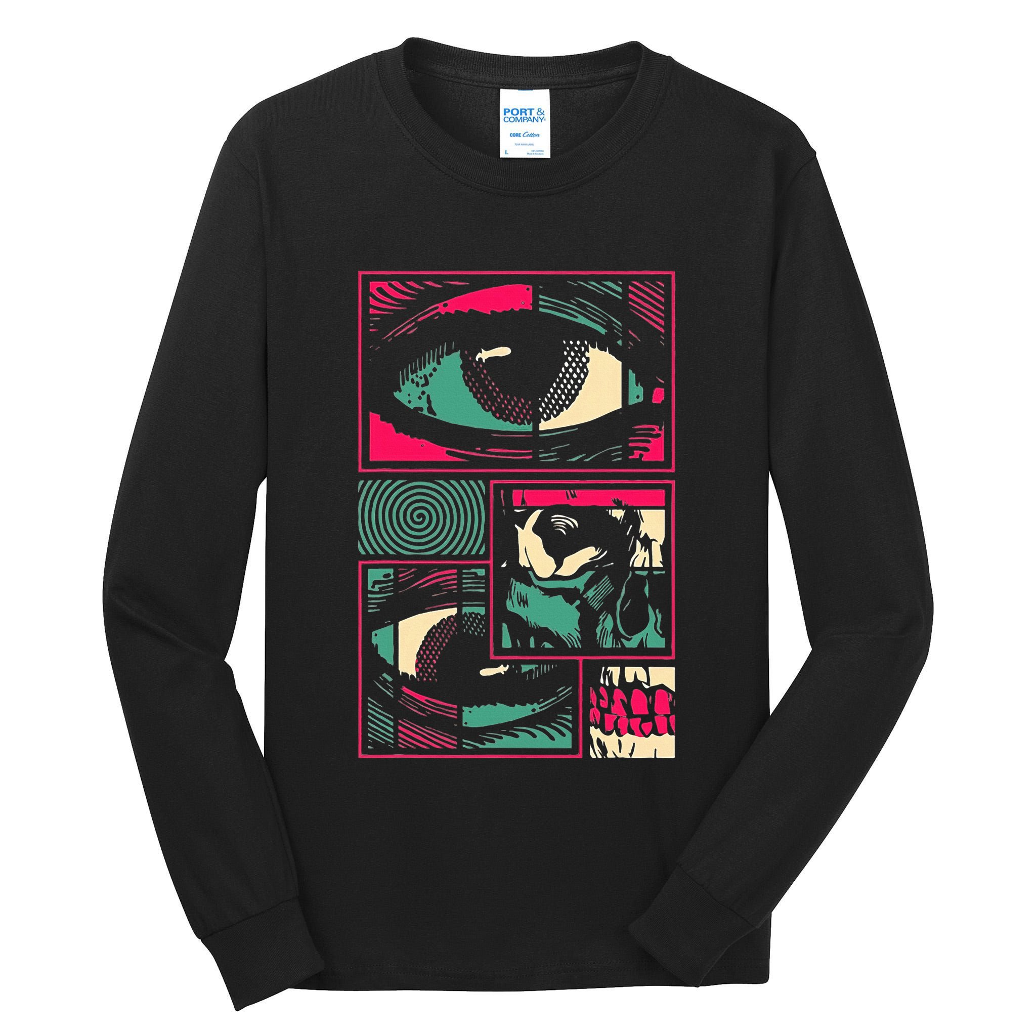 Soulisfree Facial Fragments Eye Surreal Psychedelic Art Tall Long Sleeve T-Shirt