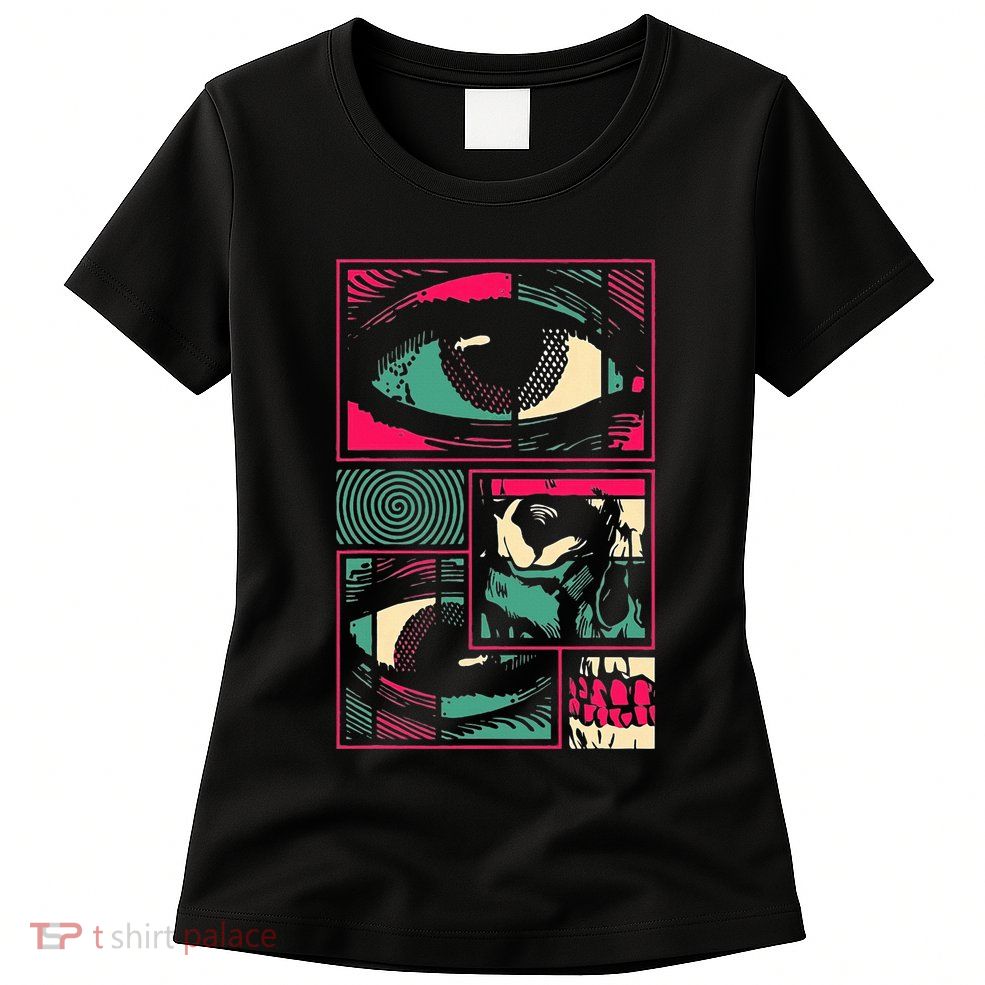 Soulisfree Facial Fragments Eye Surreal Psychedelic Art Womens T-Shirt