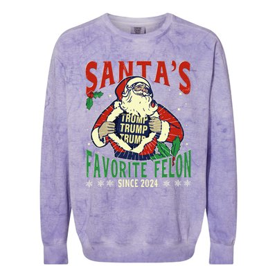 SantaS Favorite Felon Since 2024 Christmas Xmas Funny Trump Colorblast Crewneck Sweatshirt