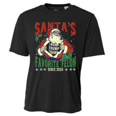 SantaS Favorite Felon Since 2024 Christmas Xmas Funny Trump Cooling Performance Crew T-Shirt