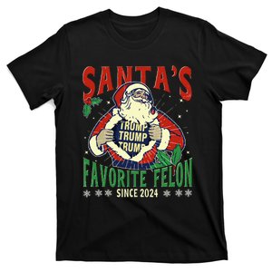 SantaS Favorite Felon Since 2024 Christmas Xmas Funny Trump T-Shirt