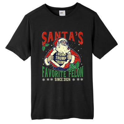 SantaS Favorite Felon Since 2024 Christmas Xmas Funny Trump Tall Fusion ChromaSoft Performance T-Shirt