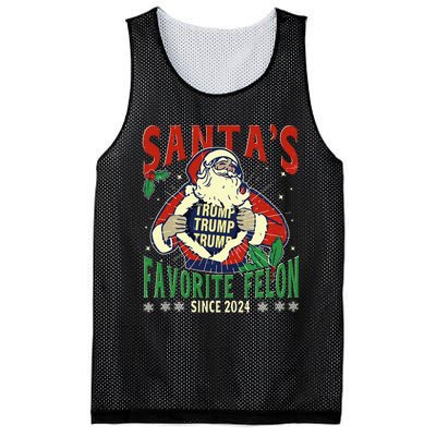 SantaS Favorite Felon Since 2024 Christmas Xmas Funny Trump Mesh Reversible Basketball Jersey Tank