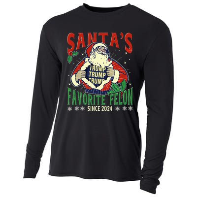 SantaS Favorite Felon Since 2024 Christmas Xmas Funny Trump Cooling Performance Long Sleeve Crew