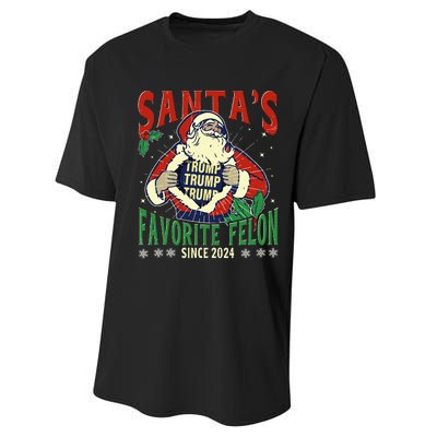 SantaS Favorite Felon Since 2024 Christmas Xmas Funny Trump Performance Sprint T-Shirt