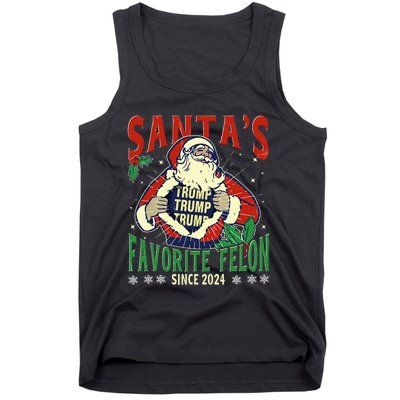 SantaS Favorite Felon Since 2024 Christmas Xmas Funny Trump Tank Top