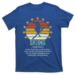 Skiing Funny Fake Definition Ski Lover Downhill Skier Gift T-Shirt