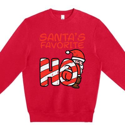 Santas Favorite Funny Naughty Adult Christmas Xmas Premium Crewneck Sweatshirt