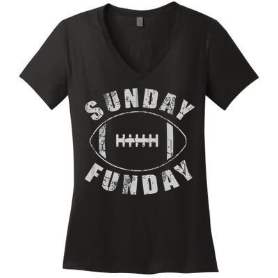 Sunday Funday Football Sports Women's V-Neck T-Shirt