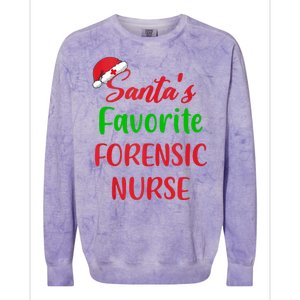 Santas Favorite Forensic Nurse Funny Christmas Colorblast Crewneck Sweatshirt