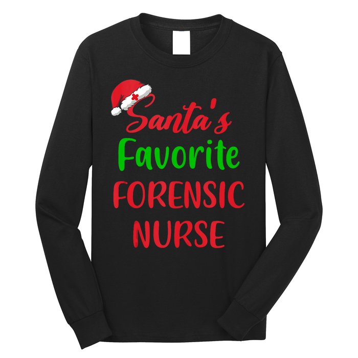 Santas Favorite Forensic Nurse Funny Christmas Long Sleeve Shirt