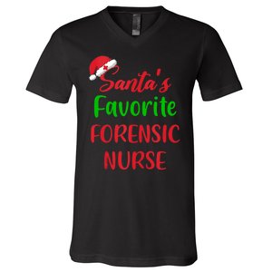 Santas Favorite Forensic Nurse Funny Christmas V-Neck T-Shirt