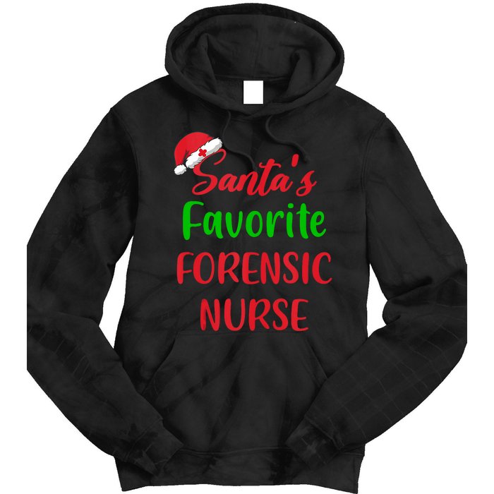 Santas Favorite Forensic Nurse Funny Christmas Tie Dye Hoodie