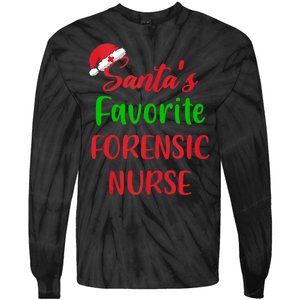 Santas Favorite Forensic Nurse Funny Christmas Tie-Dye Long Sleeve Shirt