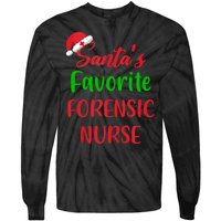 Santas Favorite Forensic Nurse Funny Christmas Tie-Dye Long Sleeve Shirt