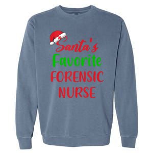 Santas Favorite Forensic Nurse Funny Christmas Garment-Dyed Sweatshirt