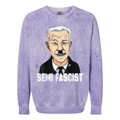 Semi Fascist Funny Political Humor Biden Quotes Colorblast Crewneck Sweatshirt