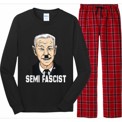 Semi Fascist Funny Political Humor Biden Quotes Long Sleeve Pajama Set