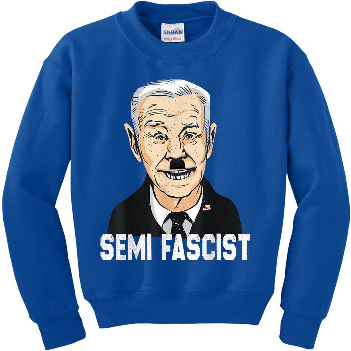 Semi Fascist Funny Political Humor Biden Quotes Kids Sweatshirt