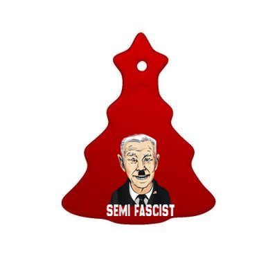 Semi Fascist Funny Political Humor Biden Quotes Ceramic Tree Ornament