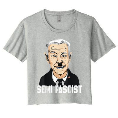 Semi Fascist Funny Political Humor Biden Quotes Women's Crop Top Tee