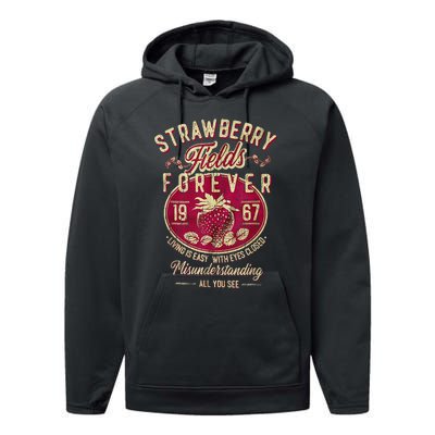 Strawberry Fields Forever Gift For Music Lovers Performance Fleece Hoodie