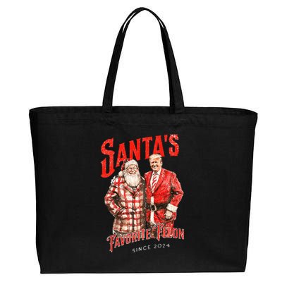 SantaS Favorite Felon Since 2024 Christmas Xmas Cotton Canvas Jumbo Tote