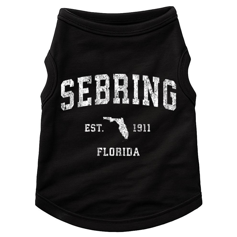 Sebring Florida Fl Vintage Athletic Sports Doggie Tank