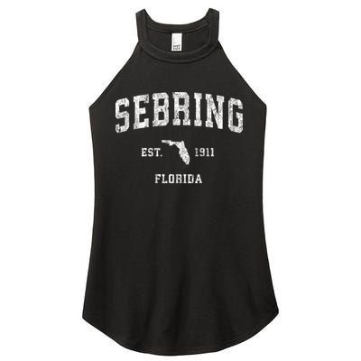Sebring Florida Fl Vintage Athletic Sports Women's Perfect Tri Rocker Tank