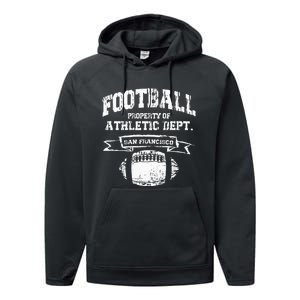 San Francisco Football Property Athletic Dept Retro Grunge Performance Fleece Hoodie