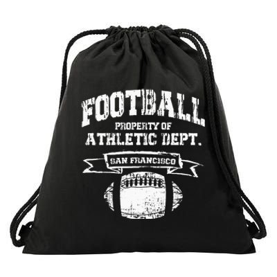 San Francisco Football Property Athletic Dept Retro Grunge Drawstring Bag