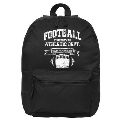 San Francisco Football Property Athletic Dept Retro Grunge 16 in Basic Backpack