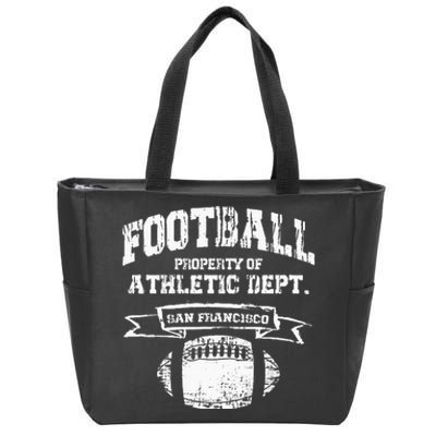 San Francisco Football Property Athletic Dept Retro Grunge Zip Tote Bag