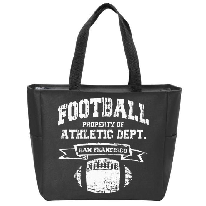 San Francisco Football Property Athletic Dept Retro Grunge Zip Tote Bag