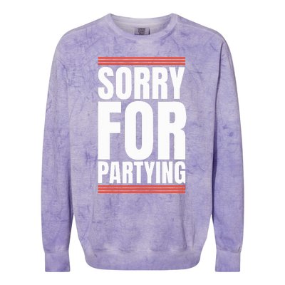 Sorry Funny For Partying Present Birthday Festival Colorblast Crewneck Sweatshirt