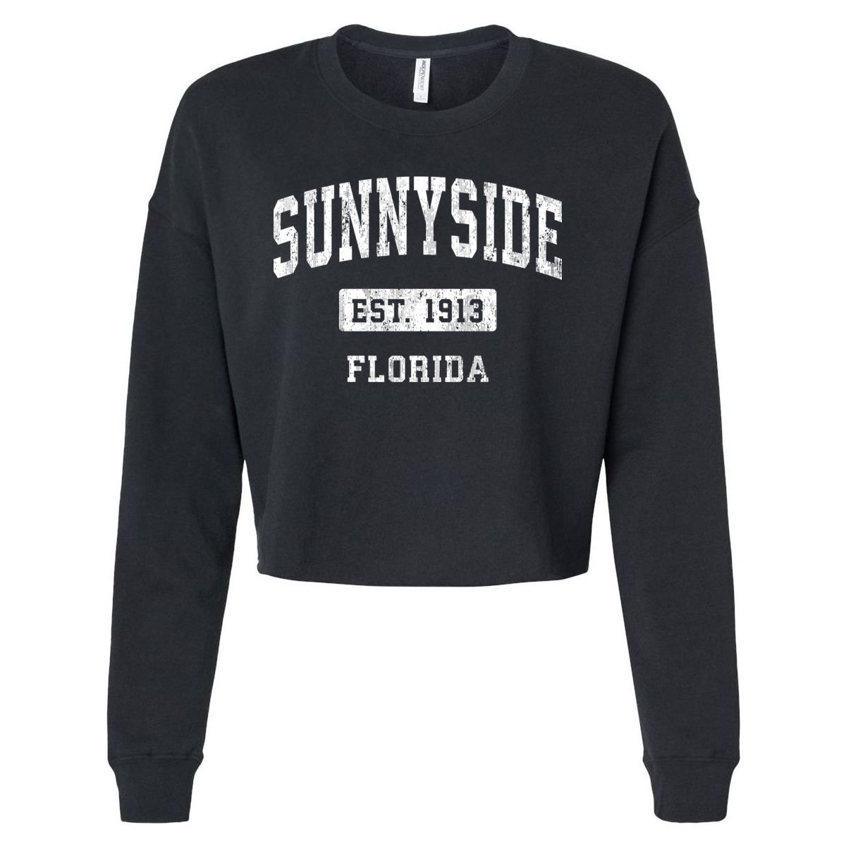 Sunnyside Florida Fl Vintage Sports Established Design Cropped Pullover Crew