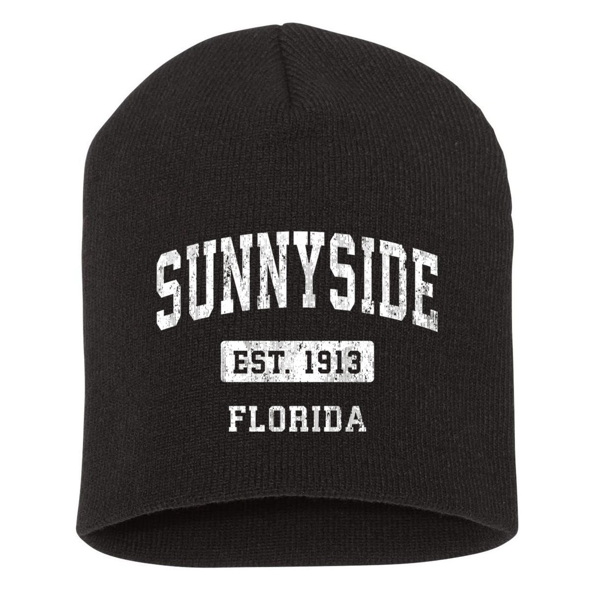 Sunnyside Florida Fl Vintage Sports Established Design Short Acrylic Beanie