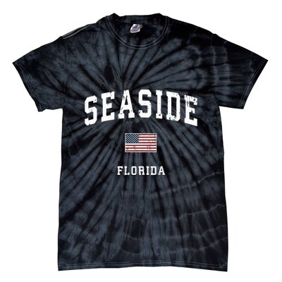 Seaside Florida Fl Vintage American Flag Sports Design Tie-Dye T-Shirt