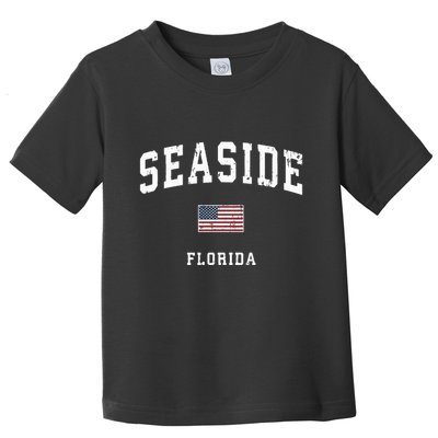 Seaside Florida Fl Vintage American Flag Sports Design Toddler T-Shirt