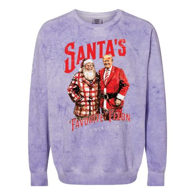 SantaS Favorite Felon Since 2024 Christmas Xmas Funny Trump Colorblast Crewneck Sweatshirt