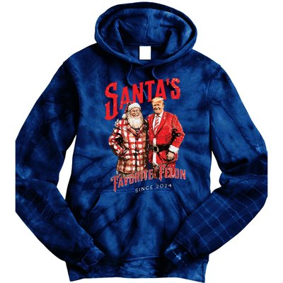 SantaS Favorite Felon Since 2024 Christmas Xmas Funny Trump Tie Dye Hoodie